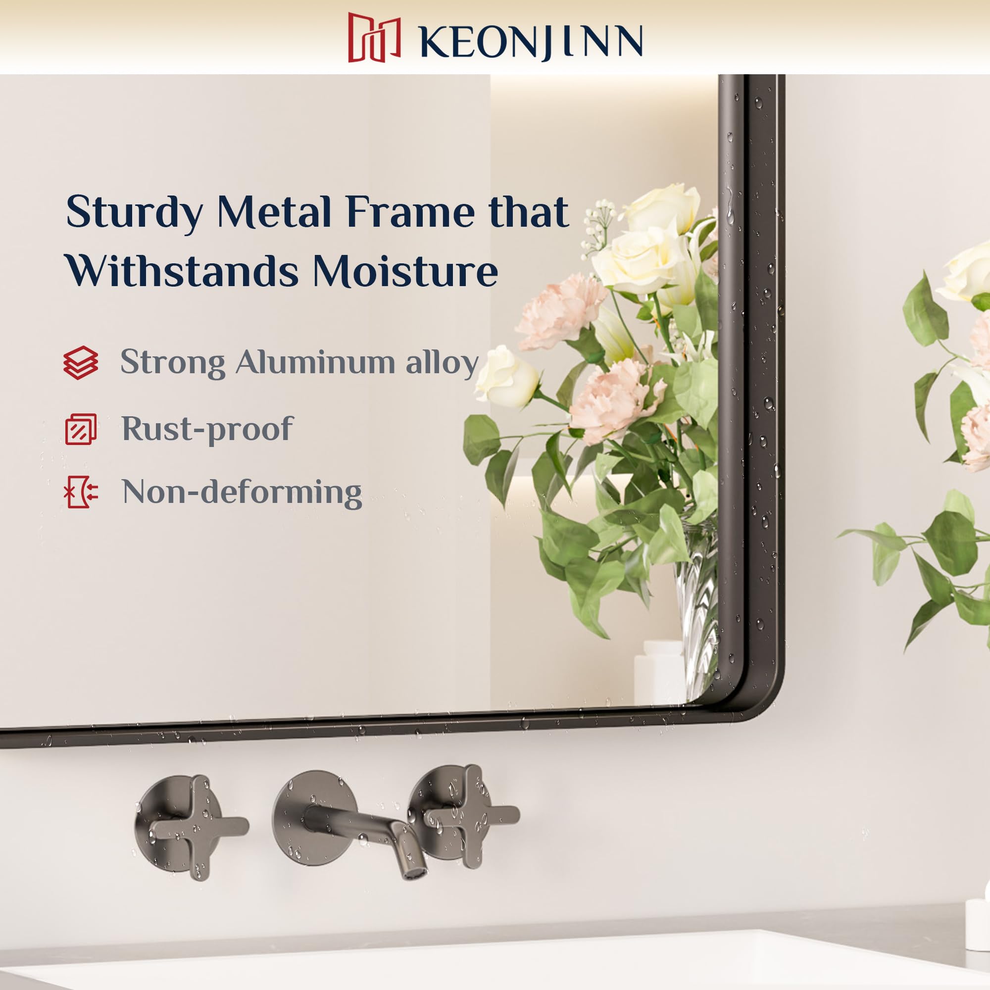 Amazon.com: Keonjinn Black Bathroom Mirror for Over Sink, 24